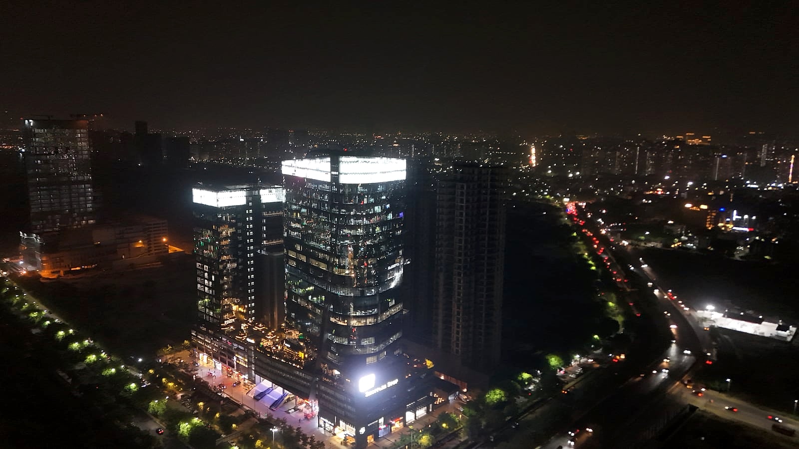 Skymark One towers from the expressway
